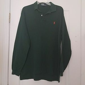 Hunter green long sleeve Polo
